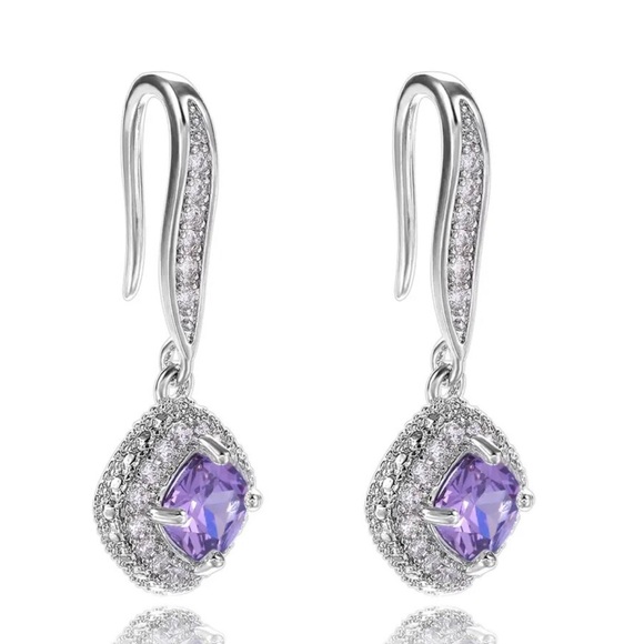 Crystal Dangle Drop Earrings - Picture 3 of 10